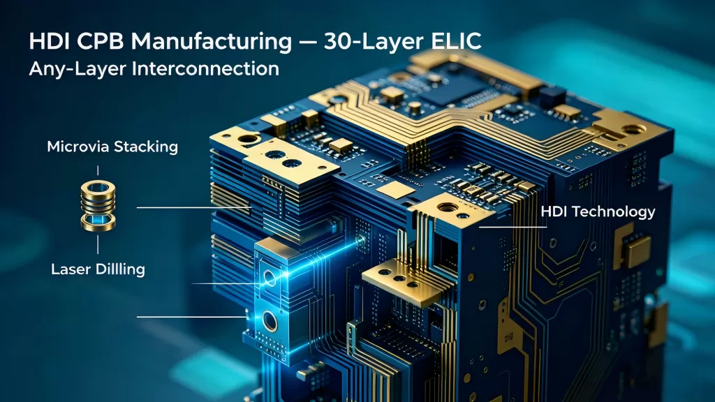 HDI PCB Manufacturing &mdash; 30-Layer ELIC